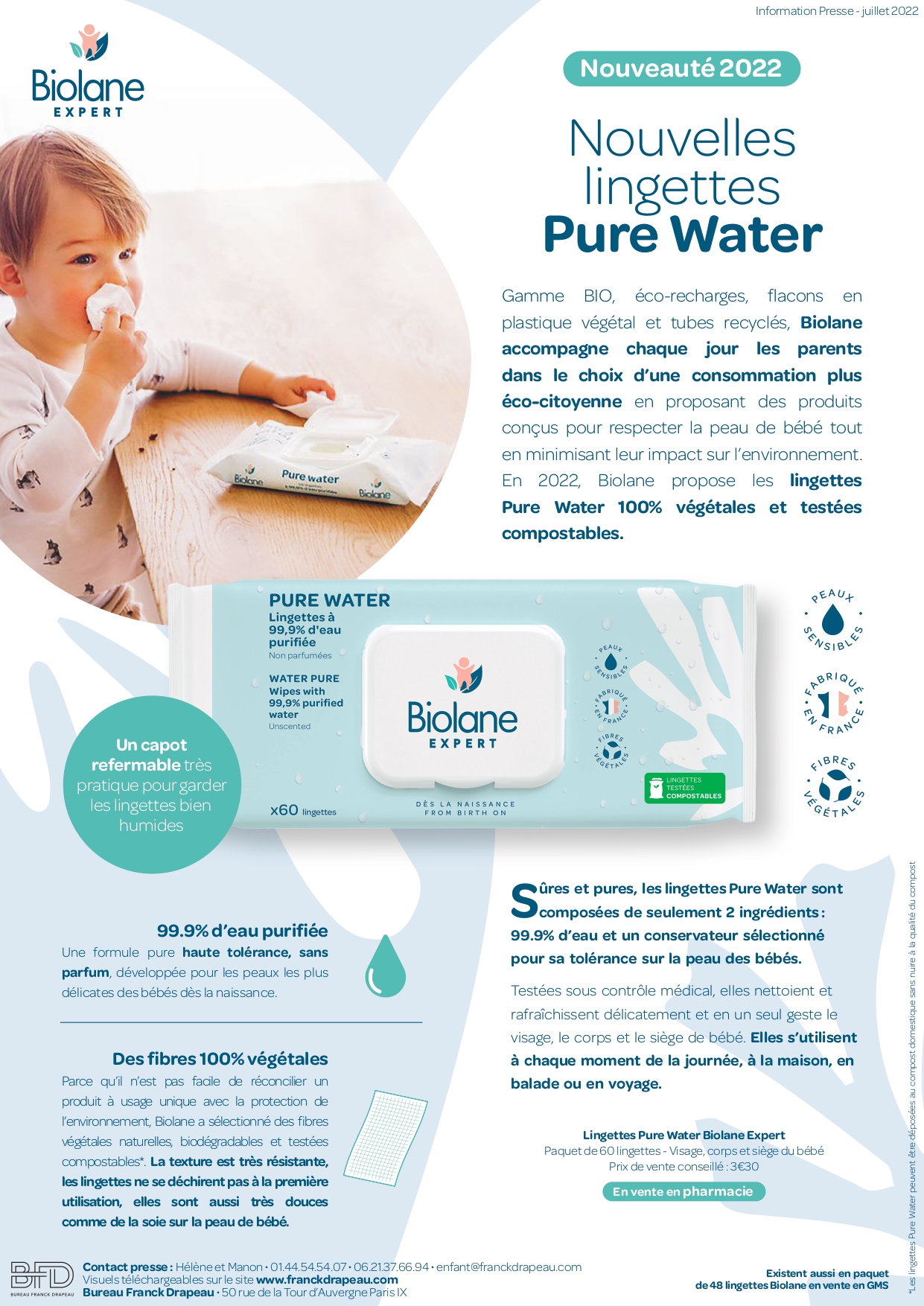 Biolane expert | Lingettes Pure Water
