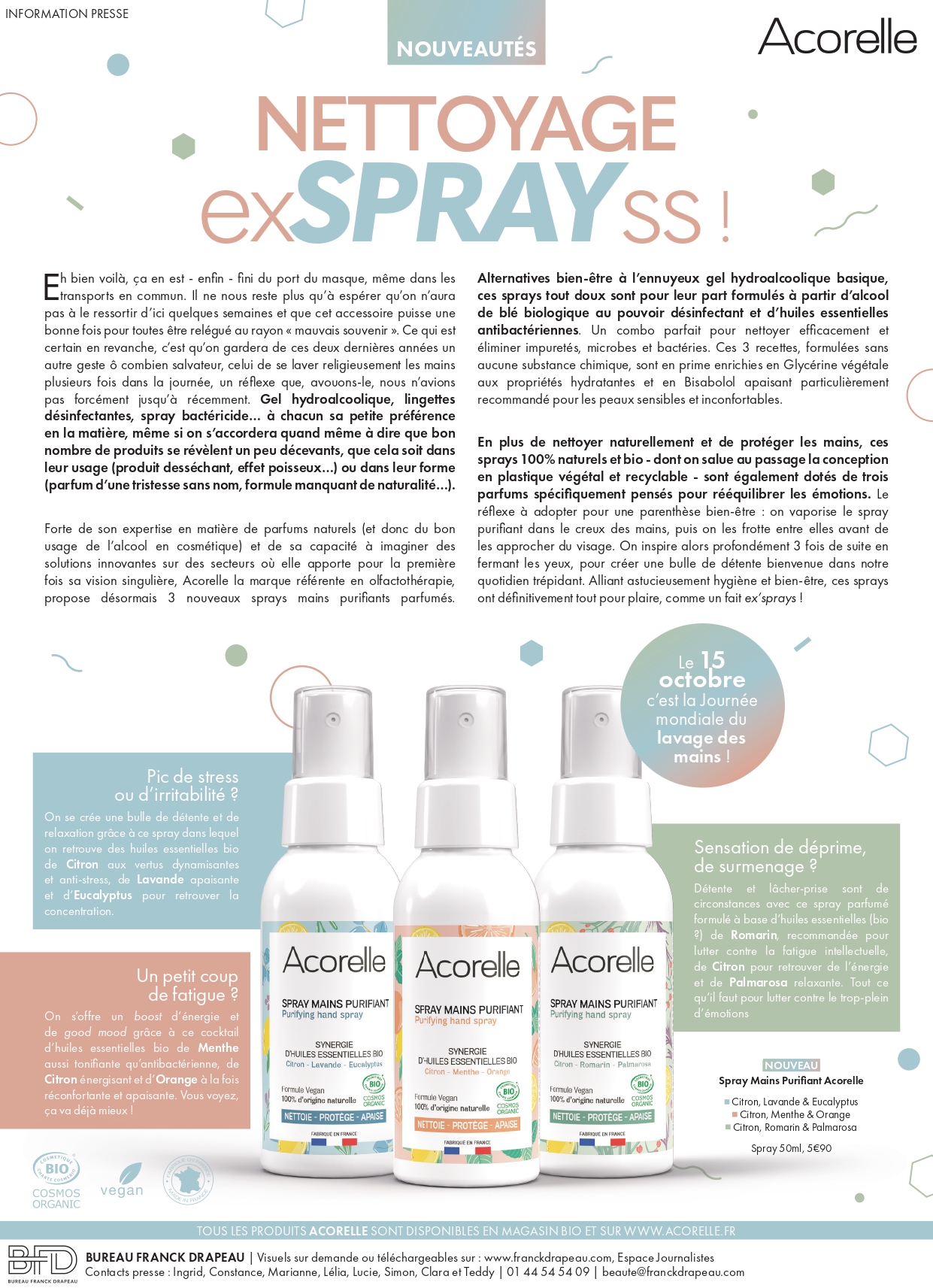 Acorelle | Sprays Mains