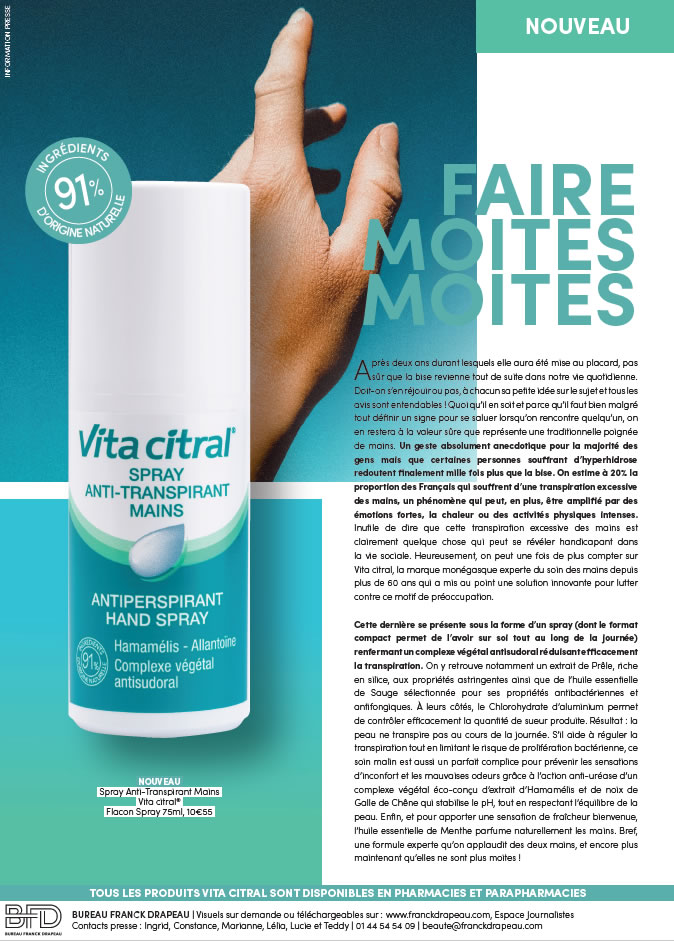 Vita Citral | Spray anti-transpirant mains