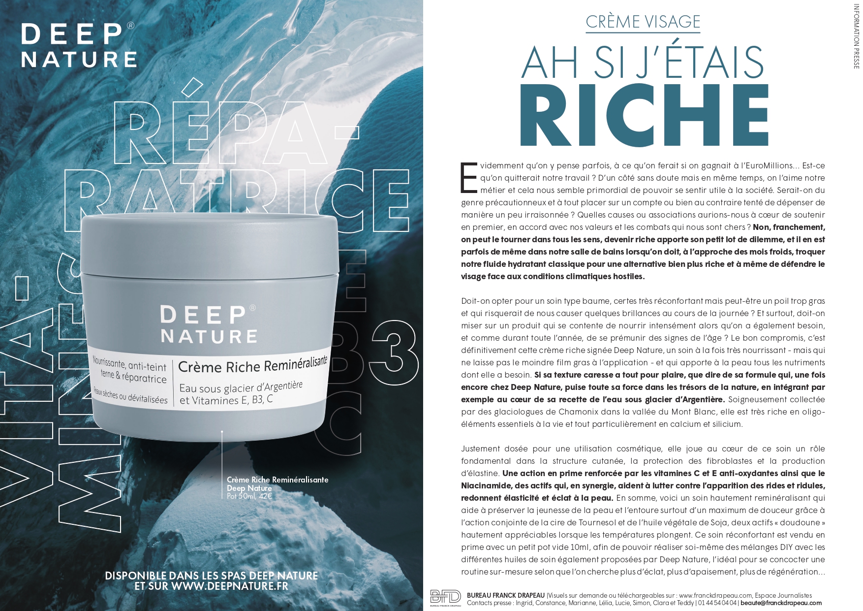 Deep Nature | Crème Riche Visage Reminéralisante