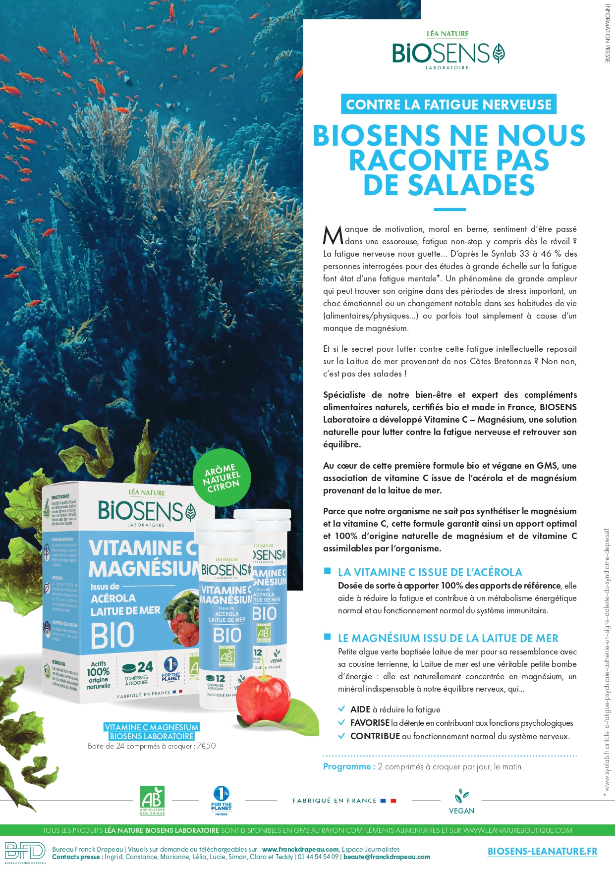 Biosens Laboratoire | Vitamine C et Magnésium bio