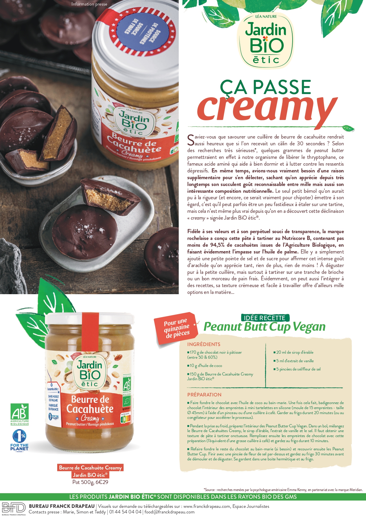Jardin BiO étic | Beurre de Cacahuète Creamy