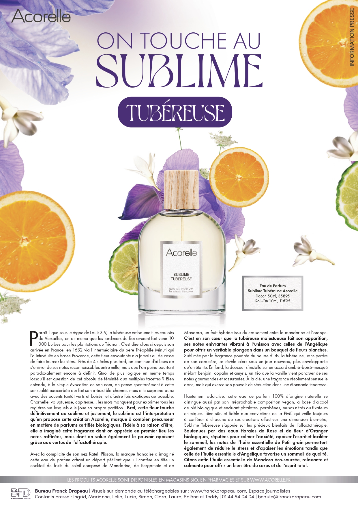 Acorelle | Eau de Parfum Sublime Tubéreuse