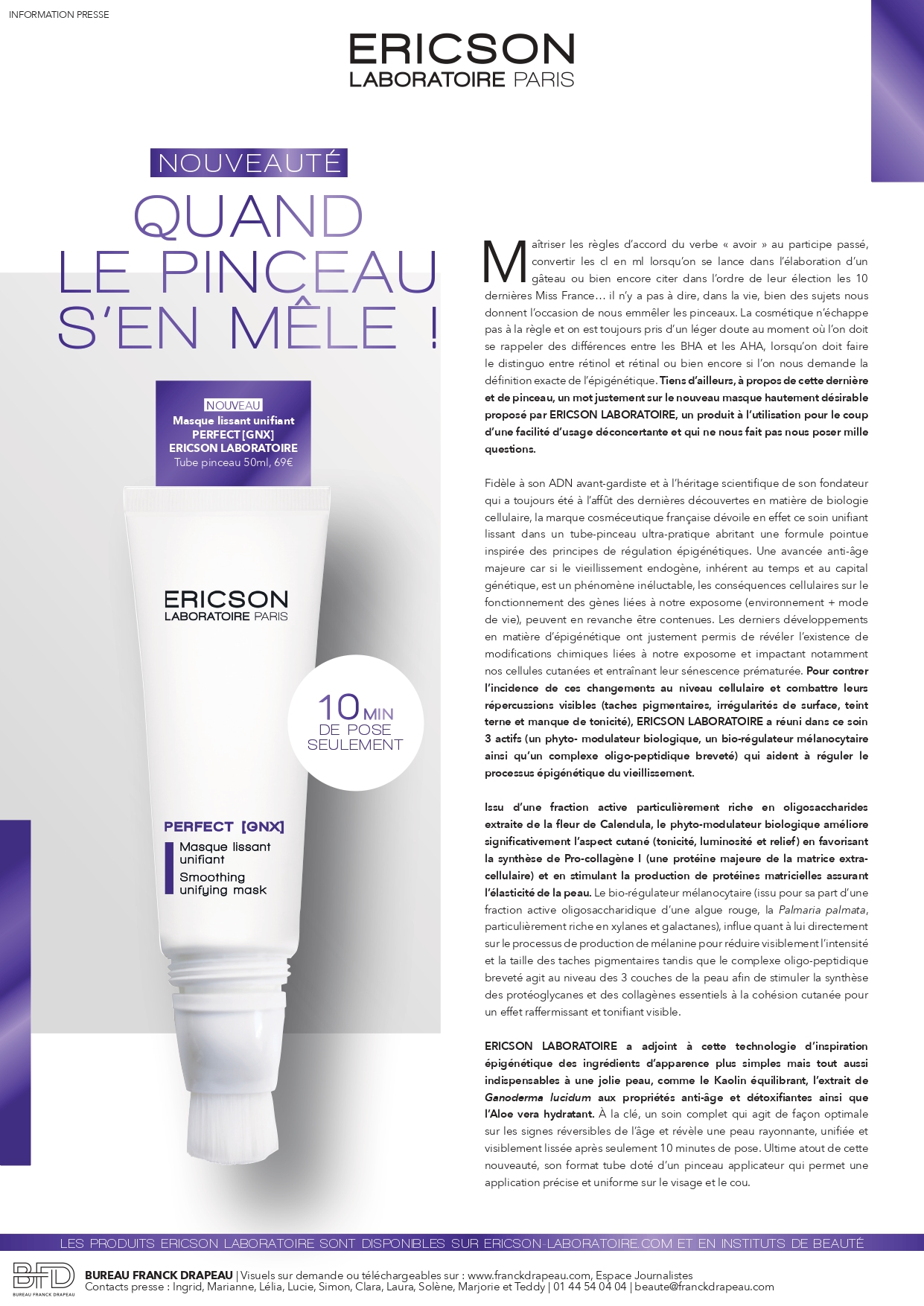 Ericson Laboratoire | Masque Lissant Unifiant [PERFECT GNX]