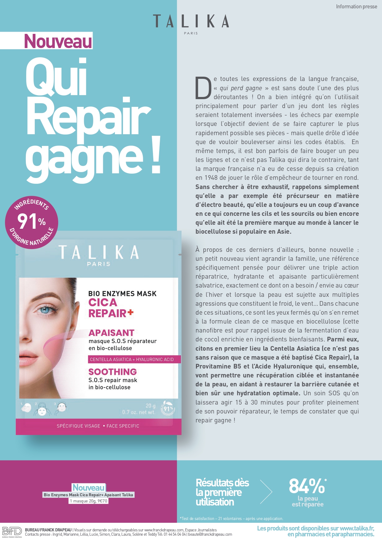 Talika | Masque SOS réparateur