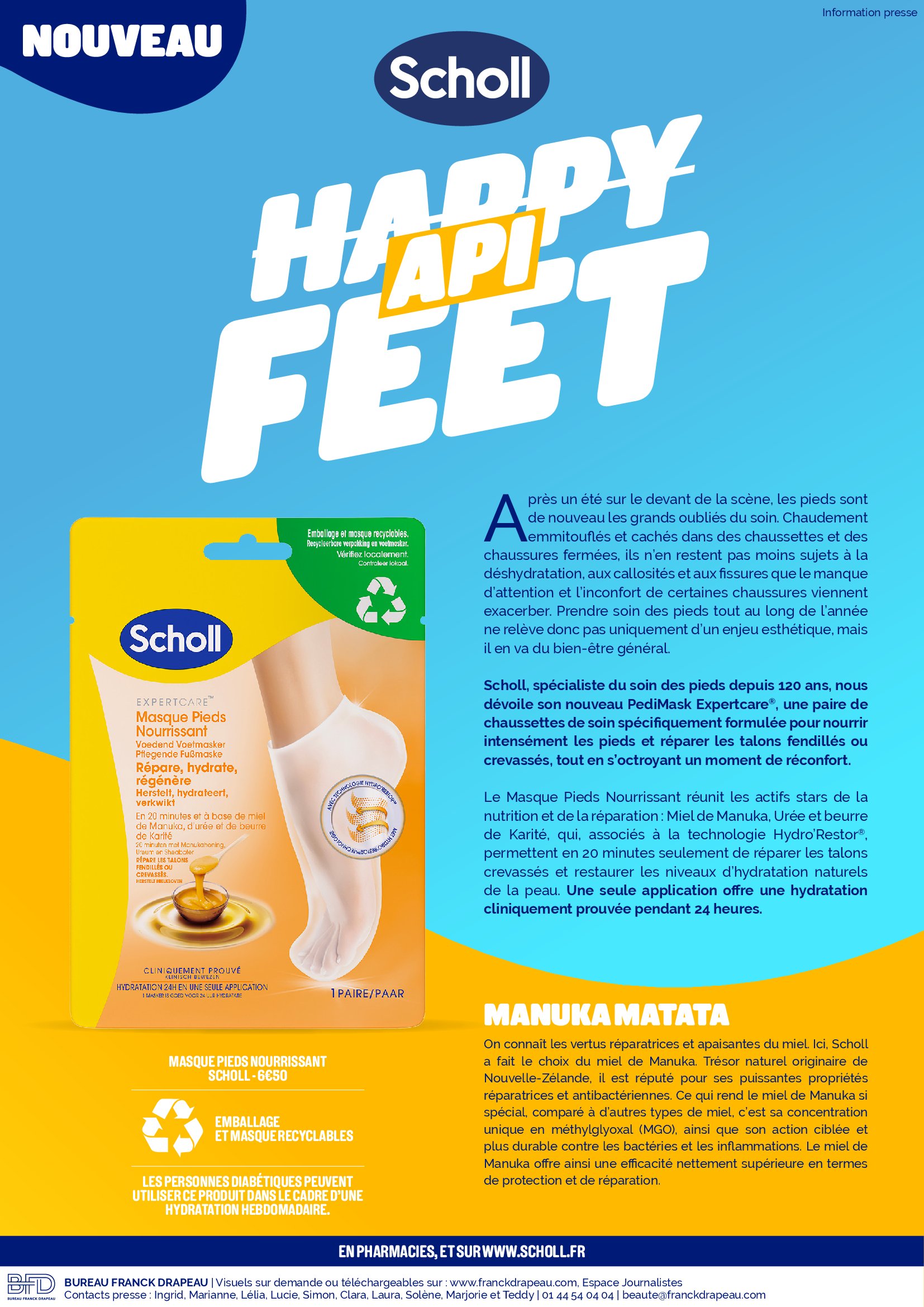 Scholl I Masque miel de Manuka