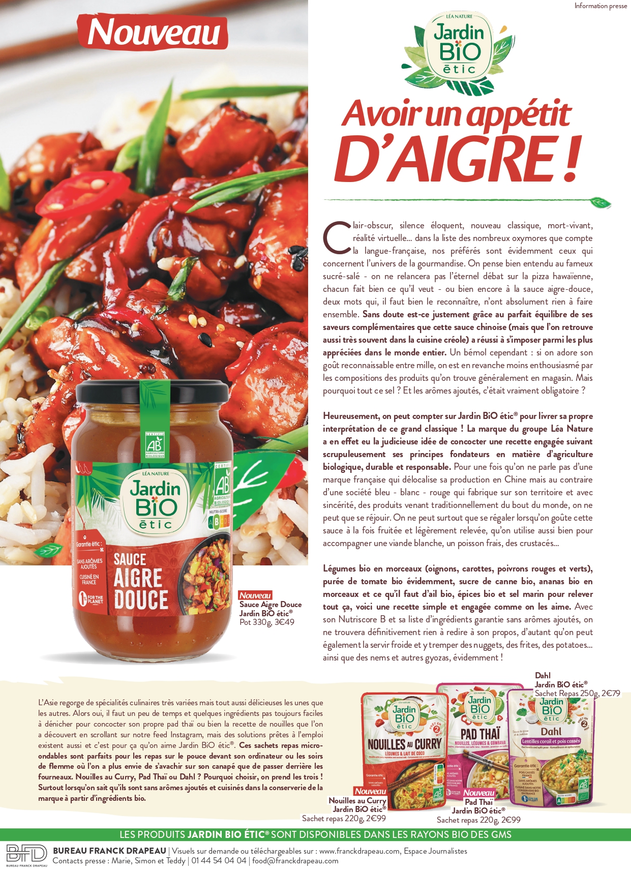 Jardin BiO étic | Sauce Aigre Douce