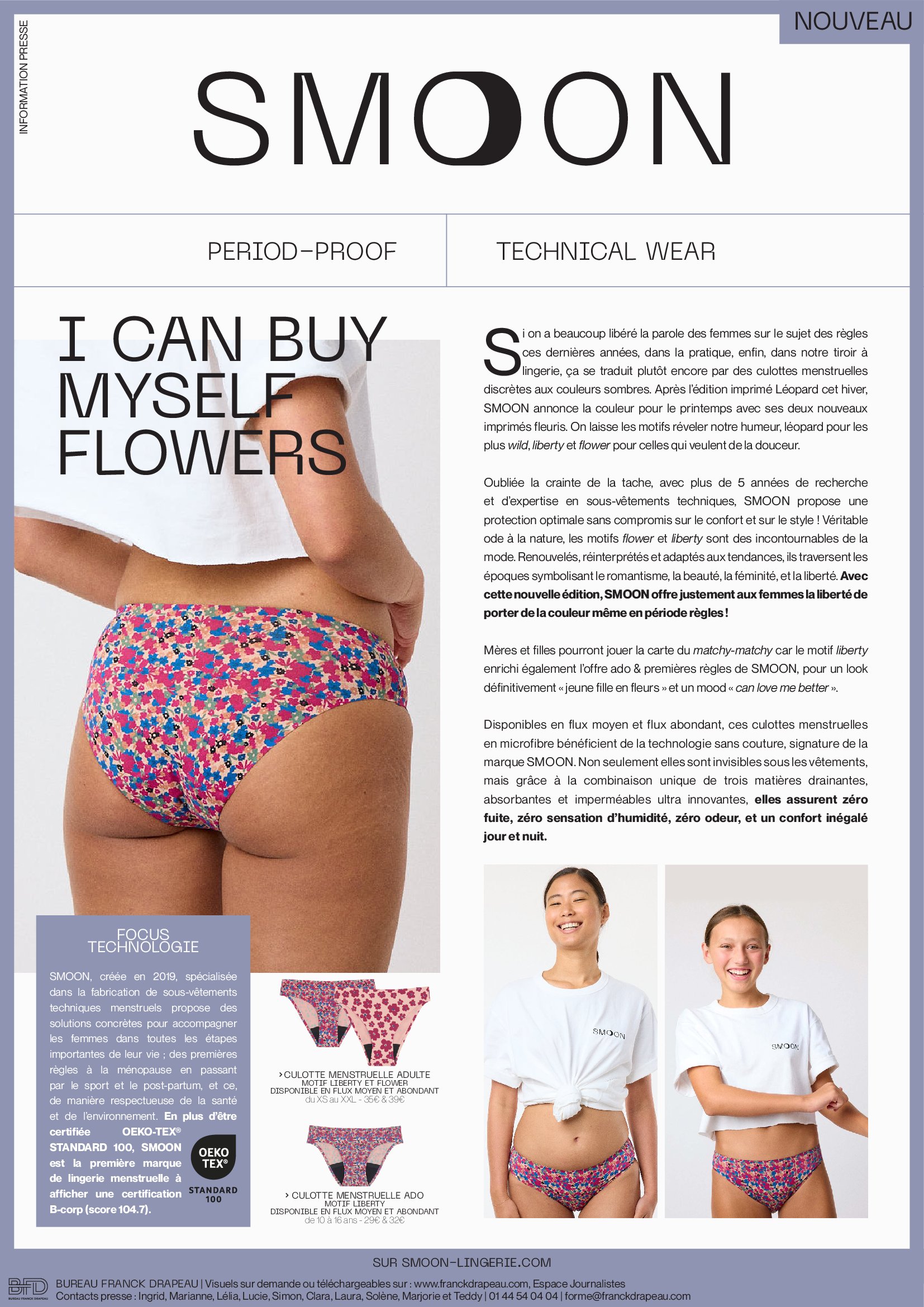 SMOON : culotte menstruelle Flower & Liberty