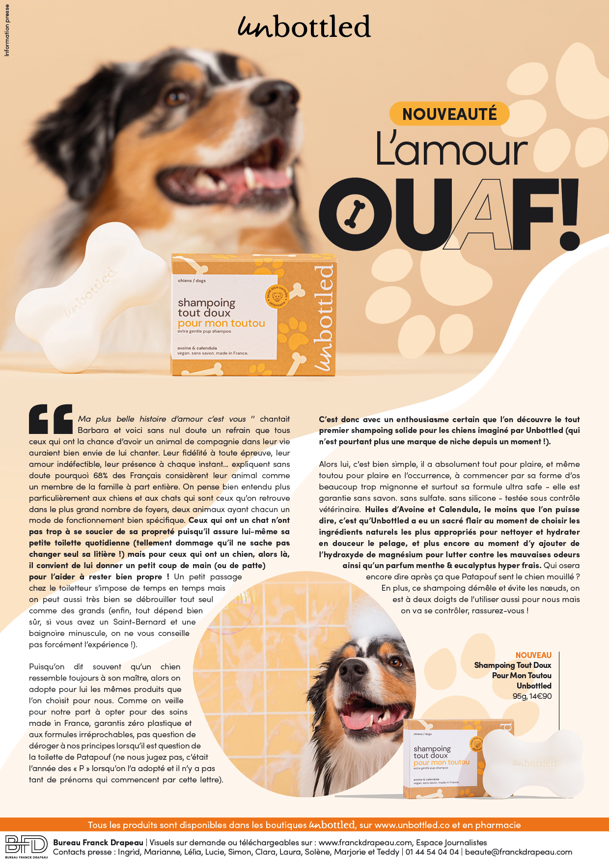 Unbottled | Shampoing Tout Doux Pour Mon Toutou