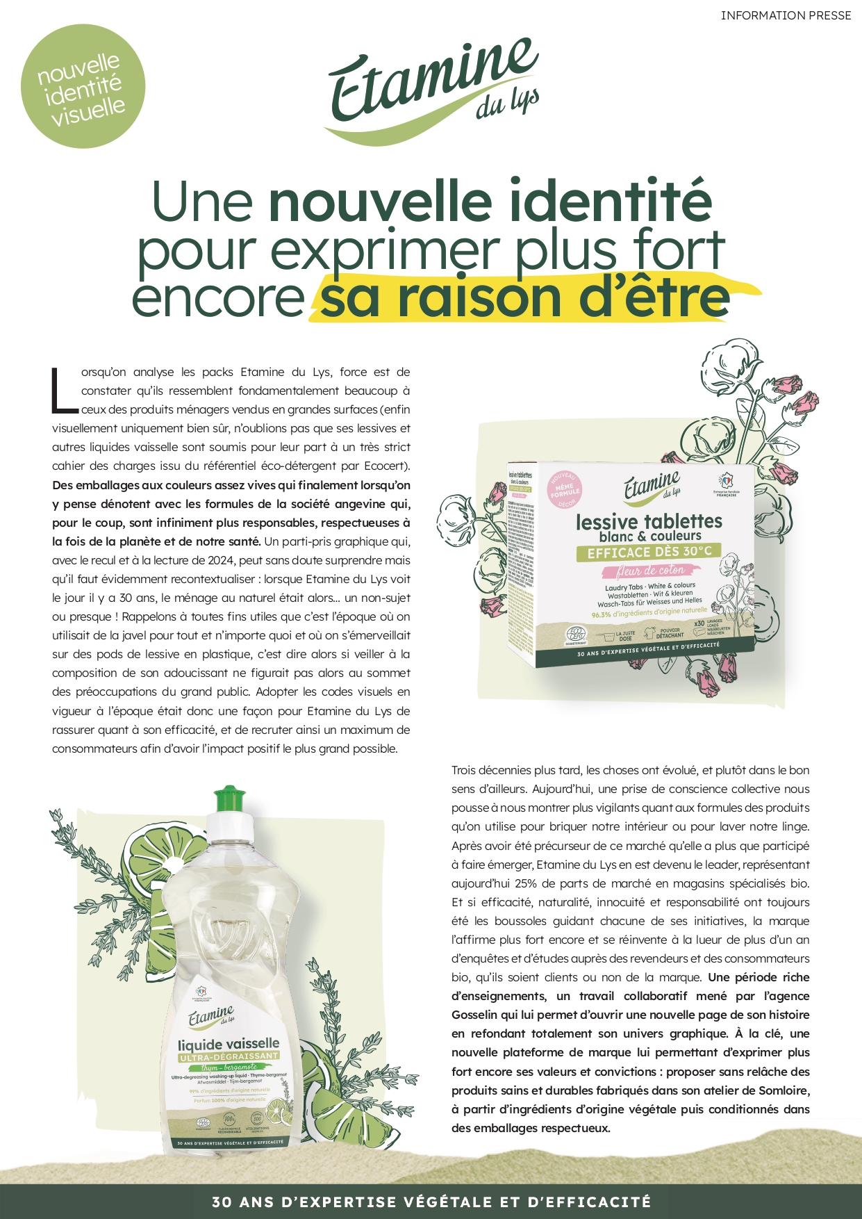 Etamine du Lys l Nouvelle Identité