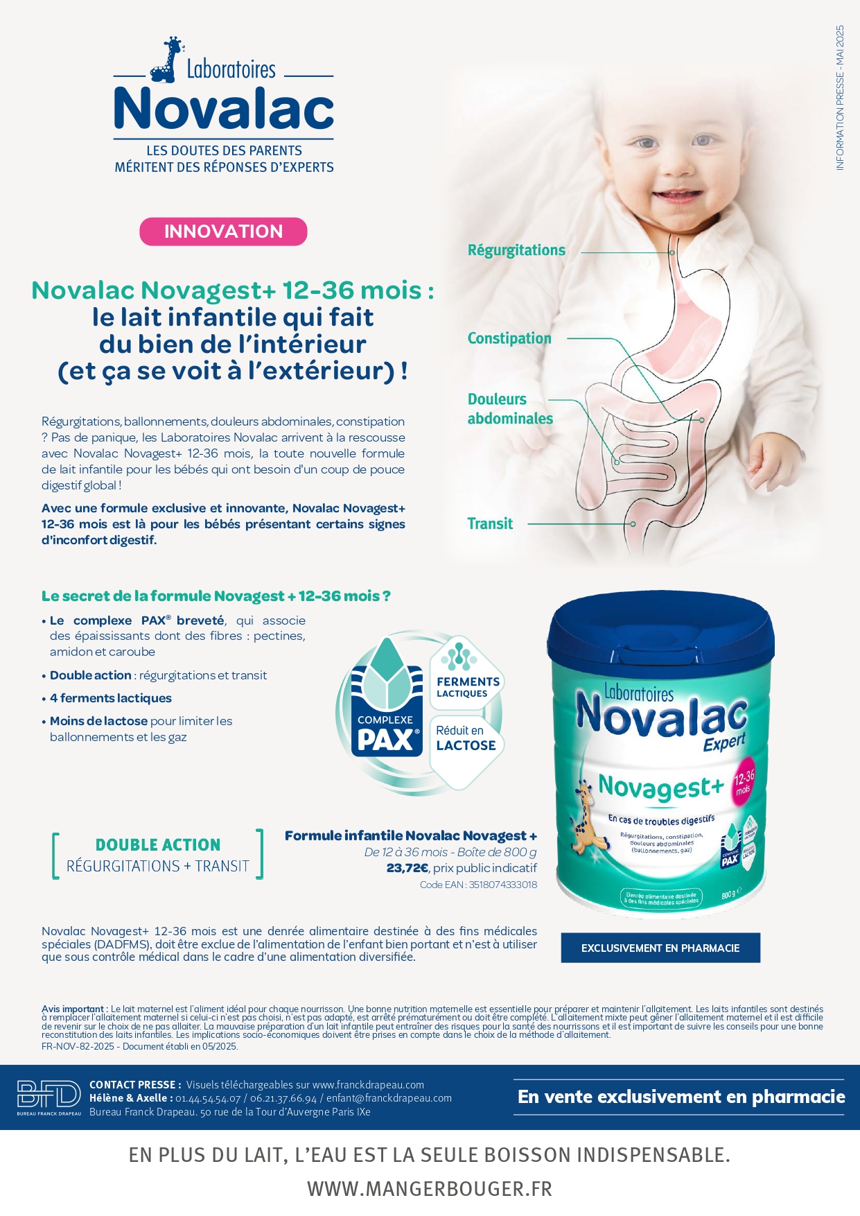 Laboratoires Novalac | Novagest+ 12-36 mois