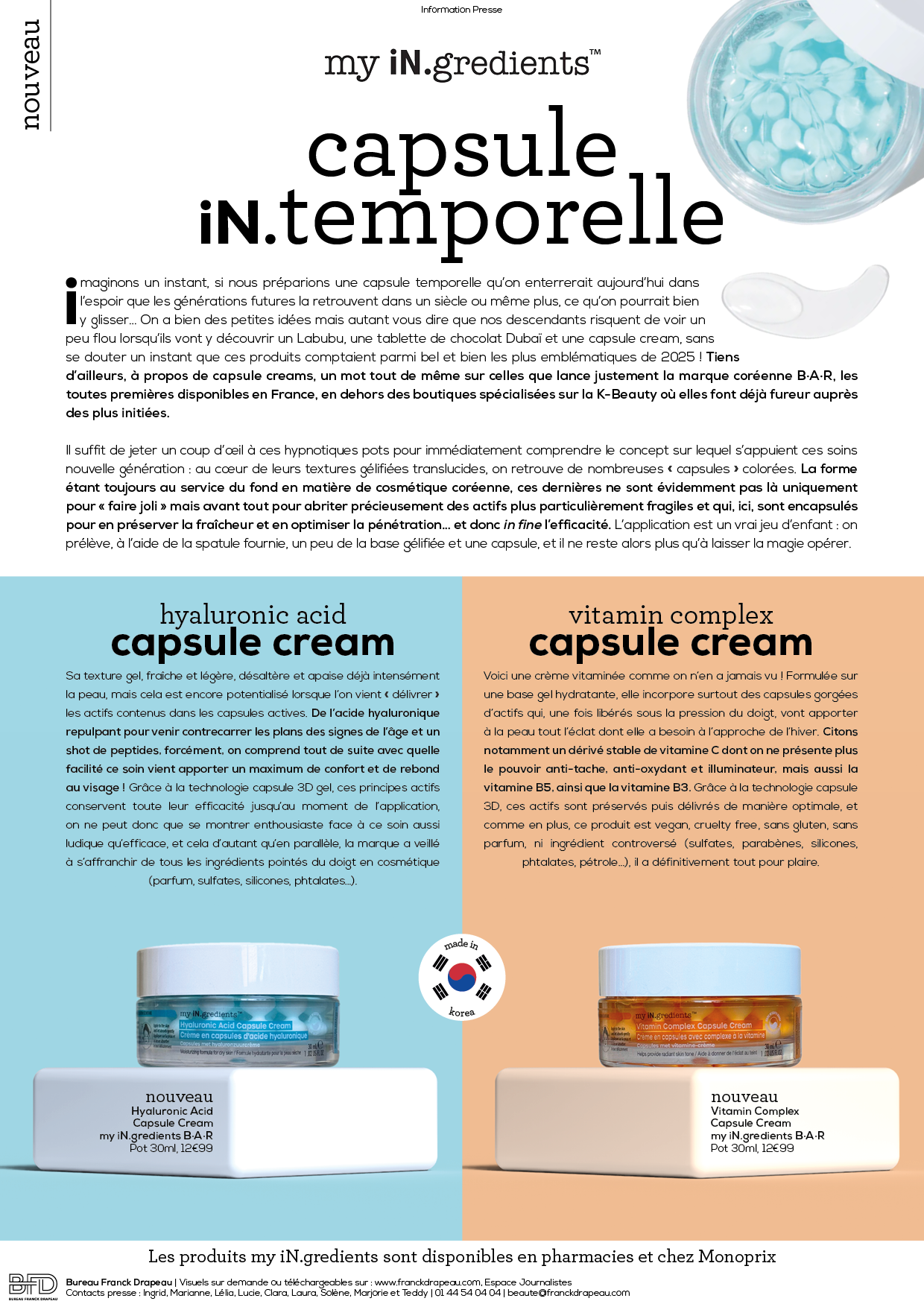 B.A.R my iN.gredients | Capsule Creams