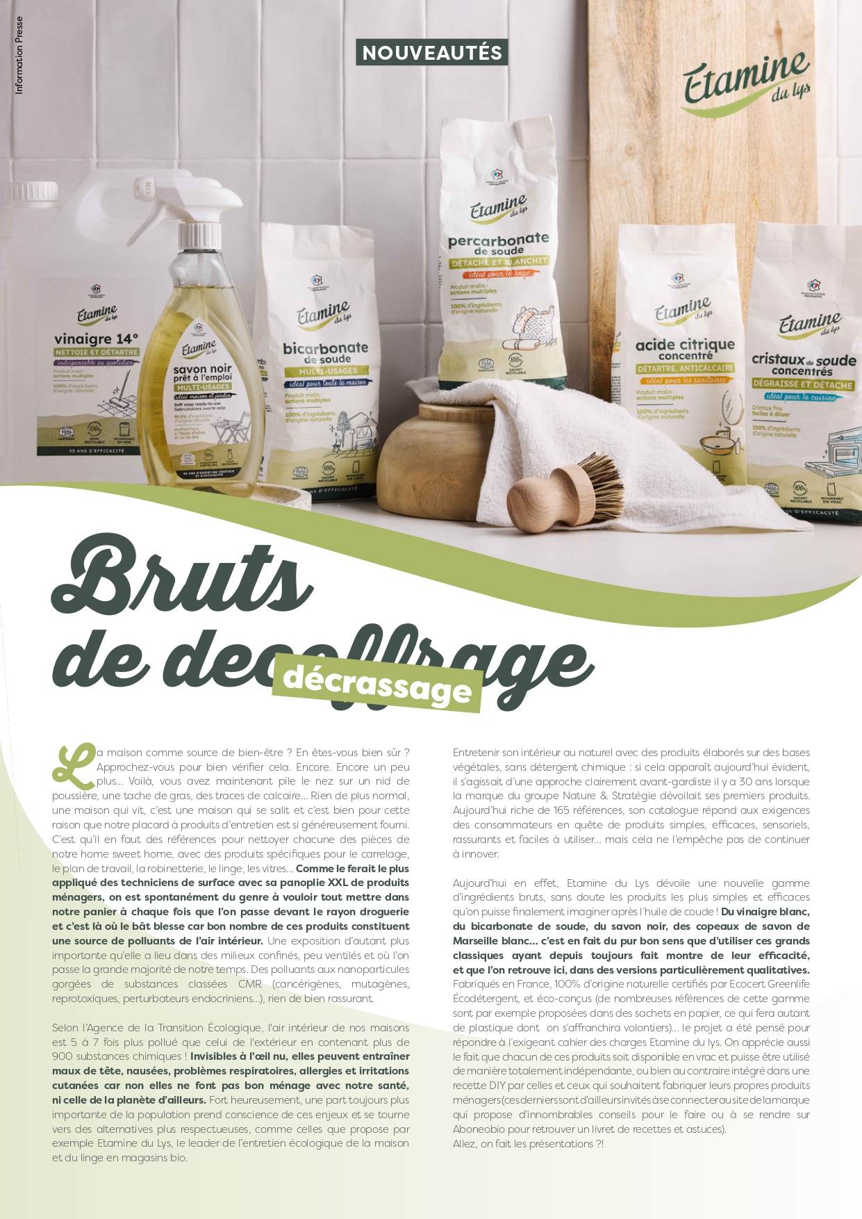Etamine du Lys l Ingrédients Bruts