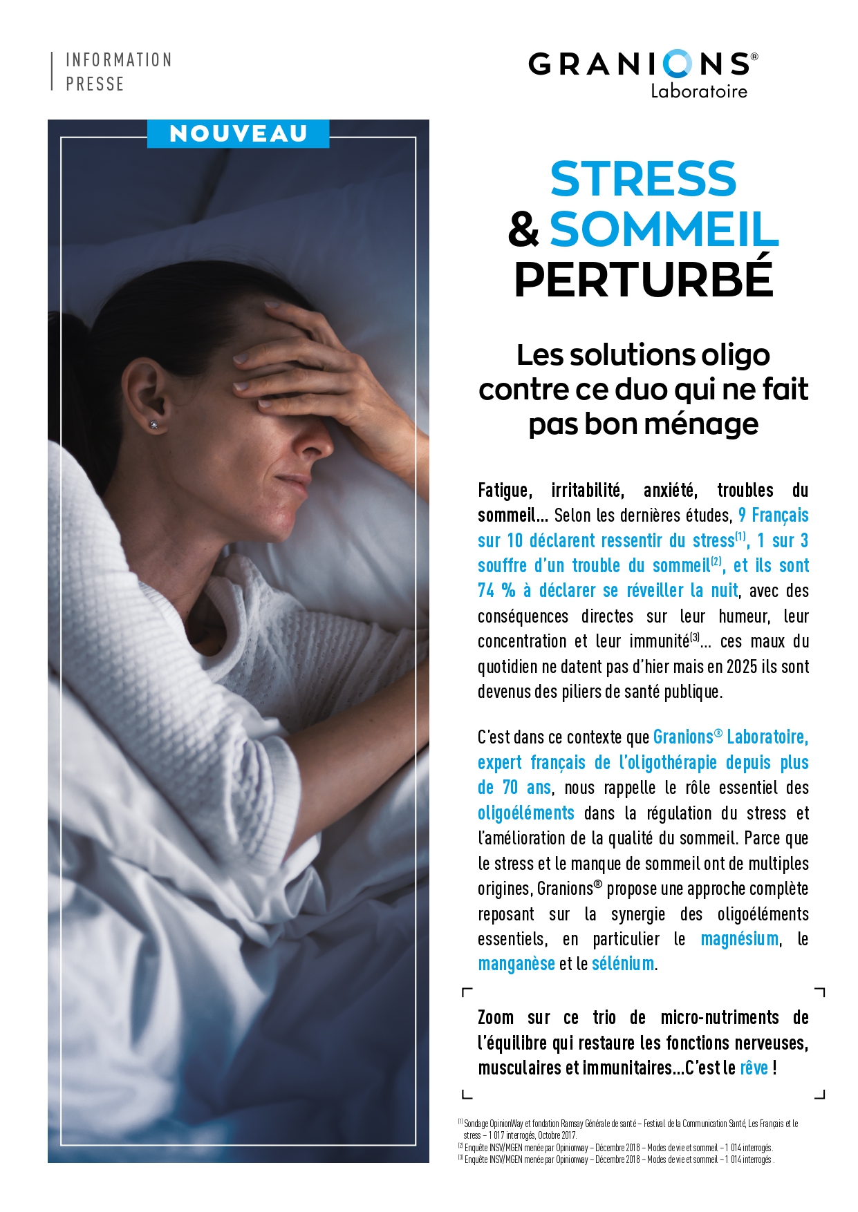 Granions Dermatologie I Stress & Sommeil