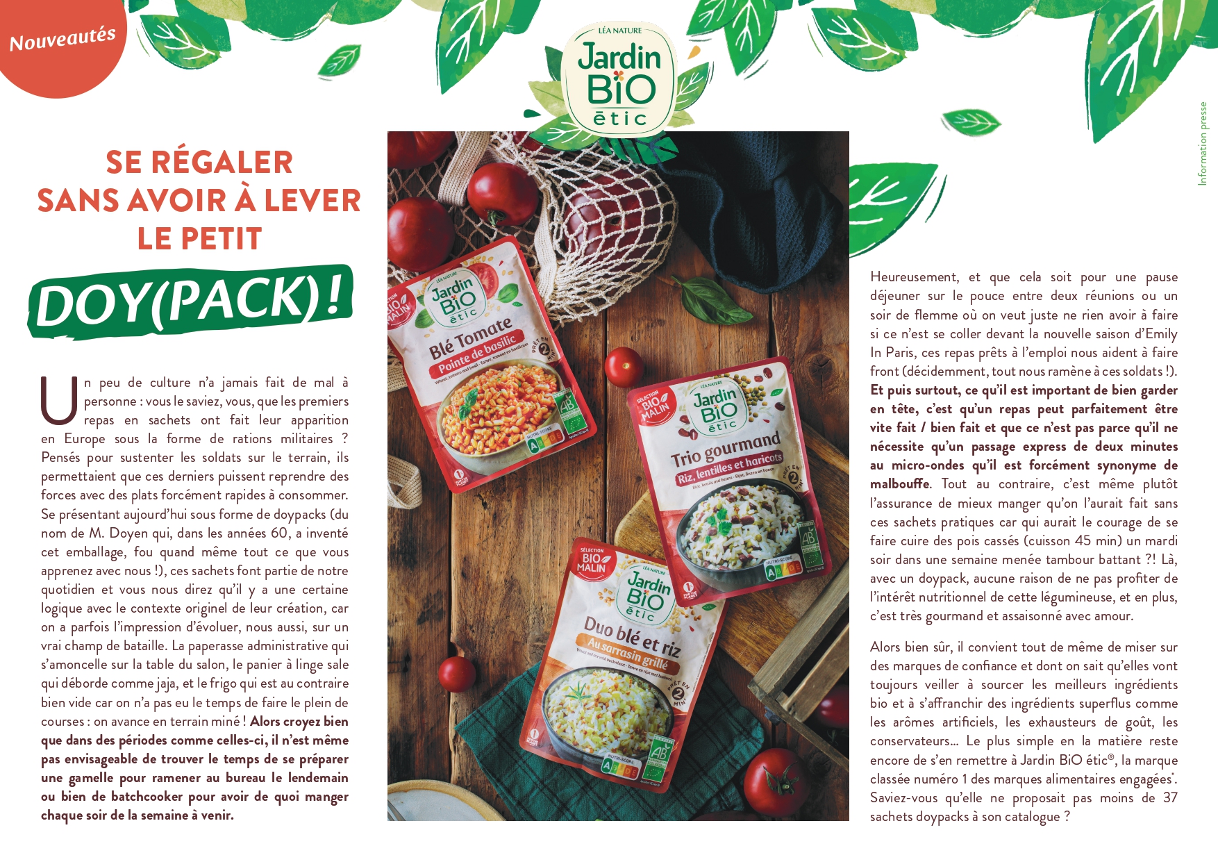 Jardin BiO étic | Sachet repas