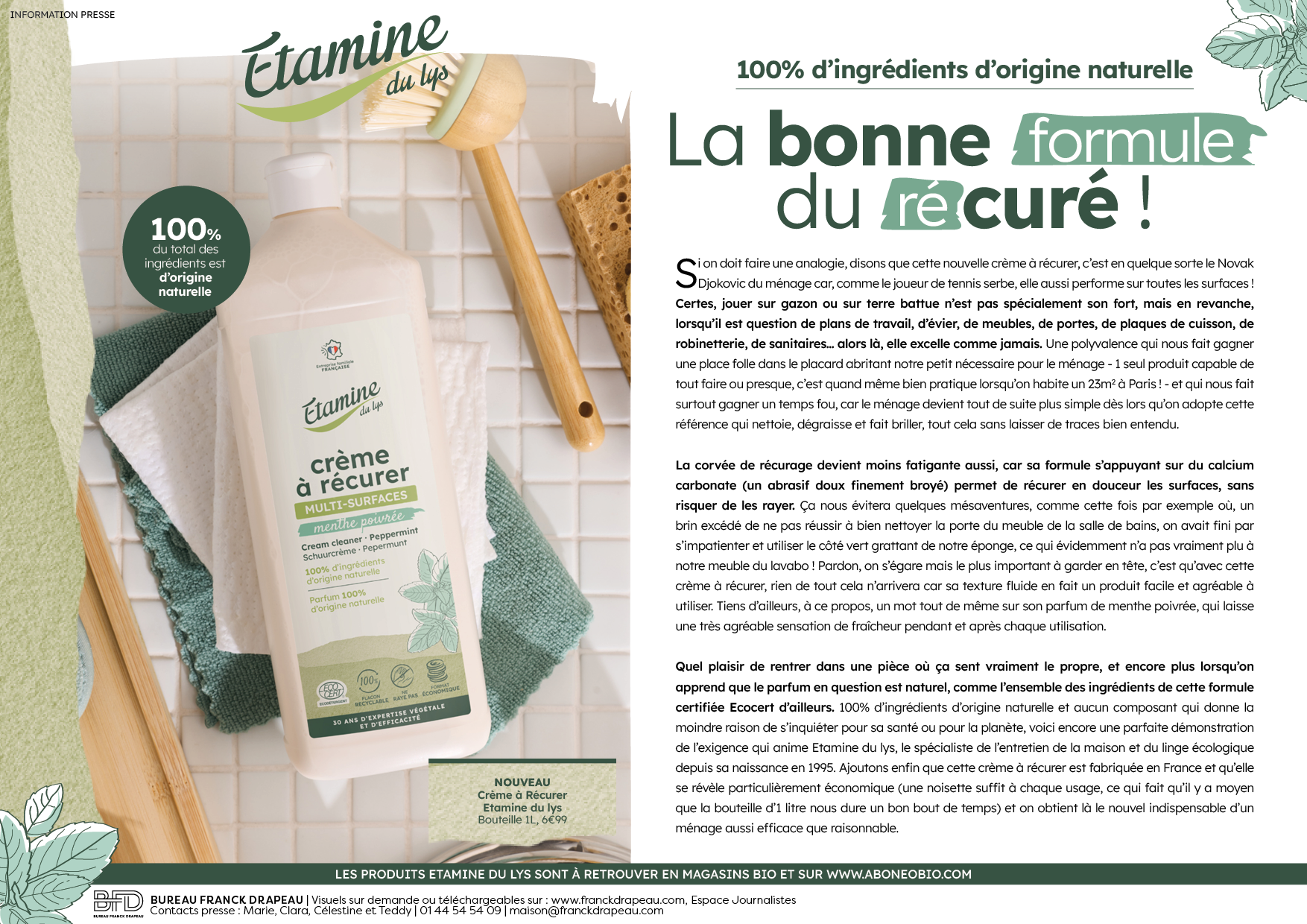 Etamine du Lys l Crème à Récurer