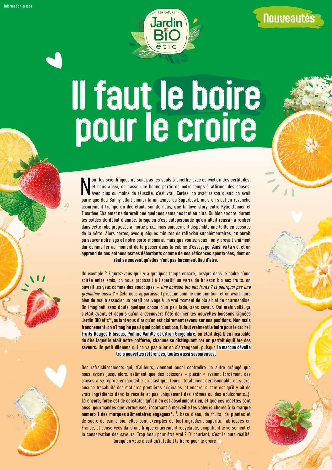 Jardin BiO étic | Boissons Rafraîchissantes