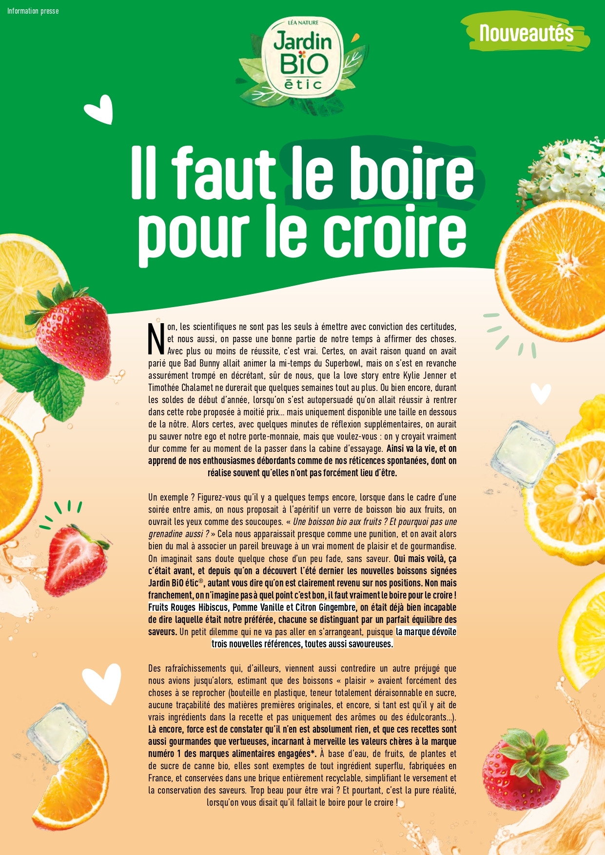 Jardin BiO étic | Boissons Rafraîchissantes