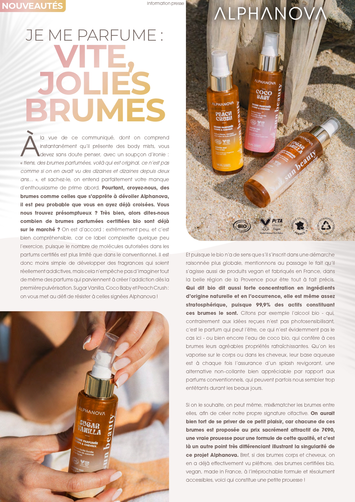 Alphanova | Brumes Parfumées Corps & Cheveux