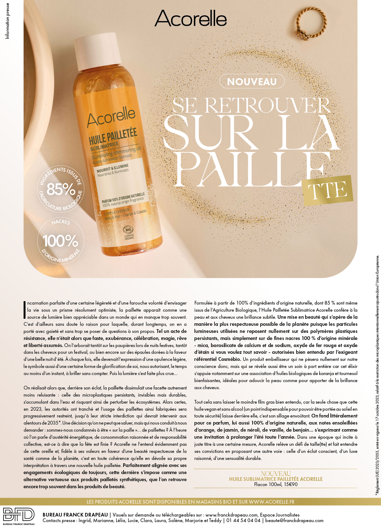 Acorelle | Huile Pailletée