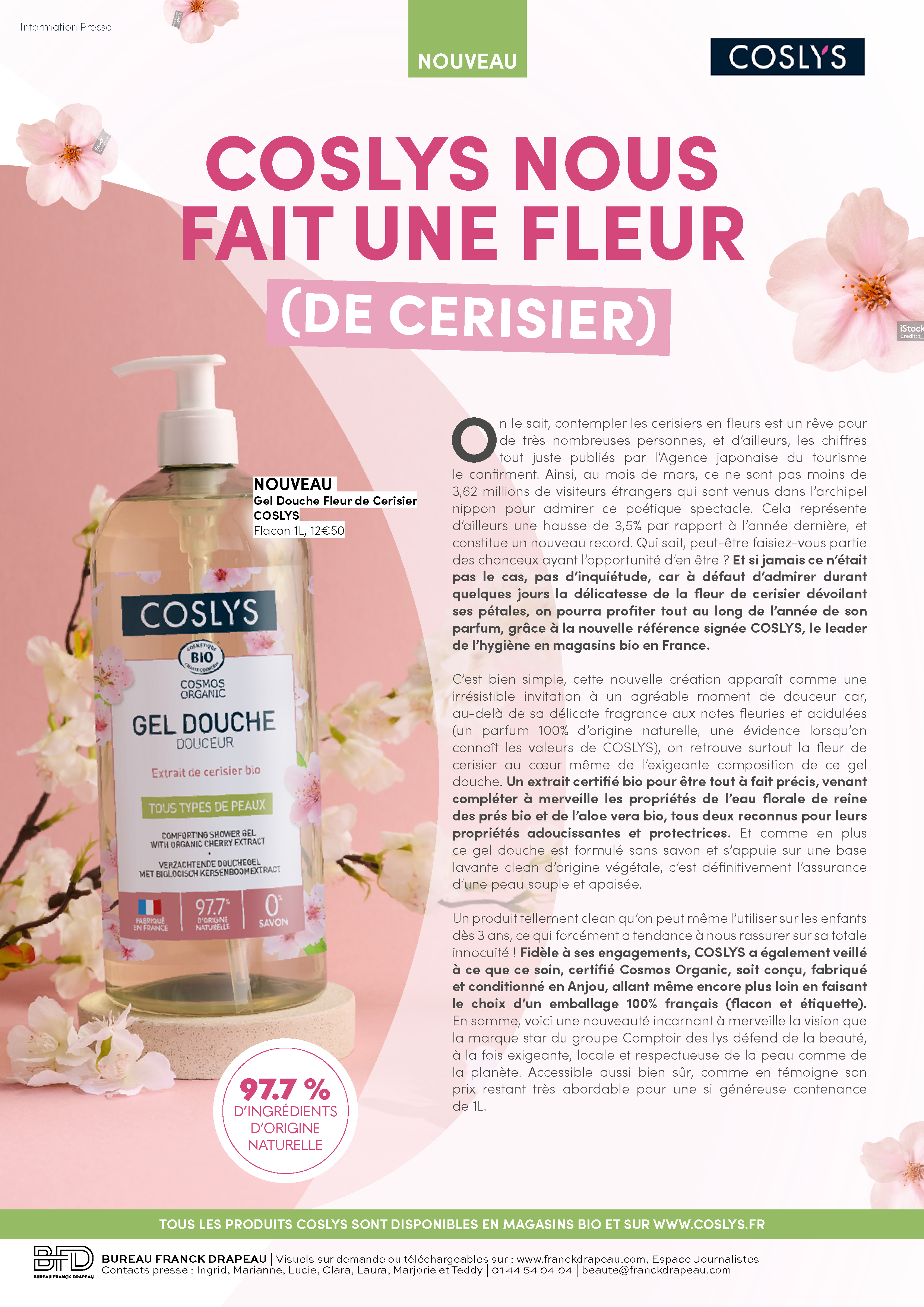 Coslys | Gel Douche Fleur de Cerisier