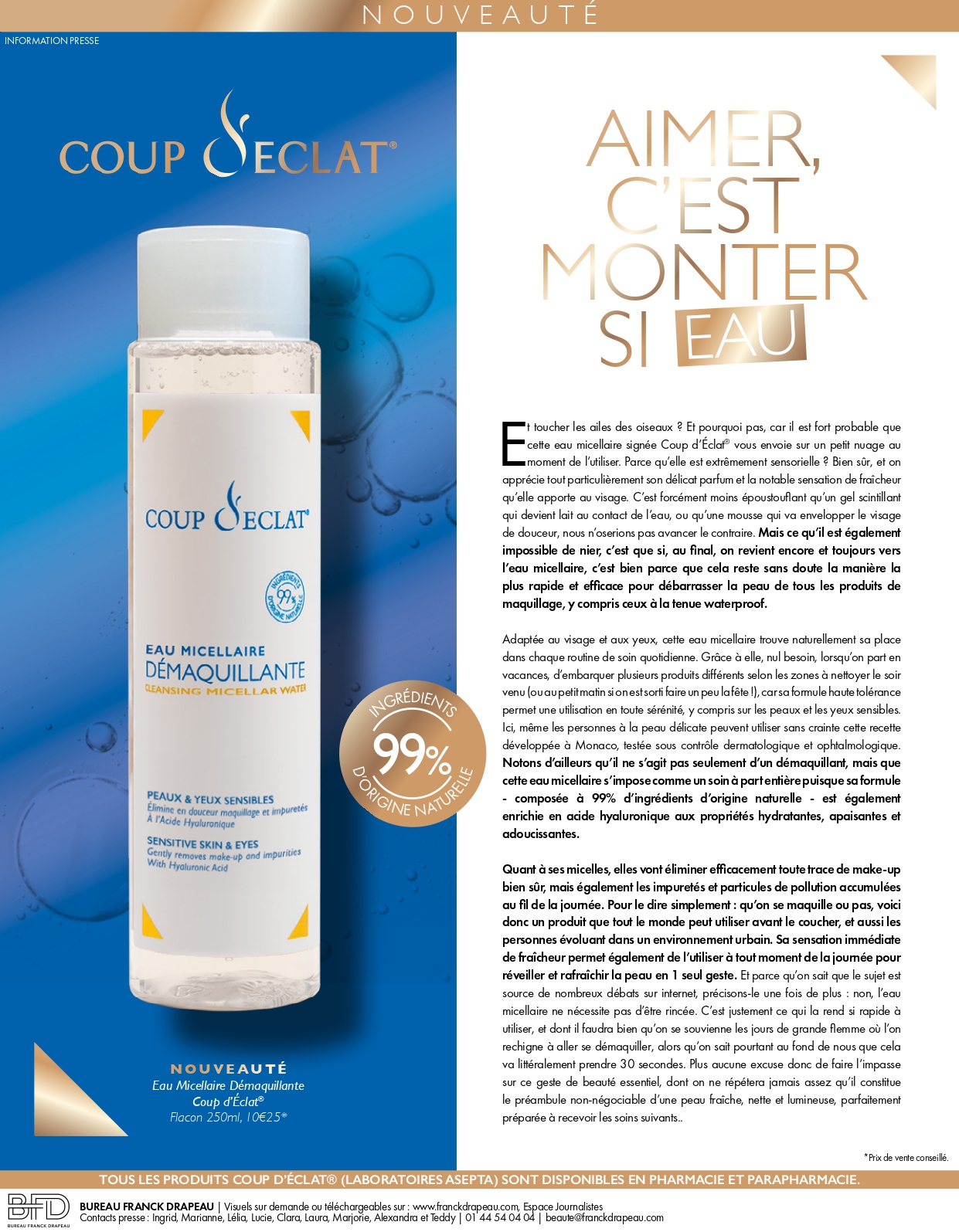 Coup d&rsquo;Eclat | Eau Micellaire Démaquillante