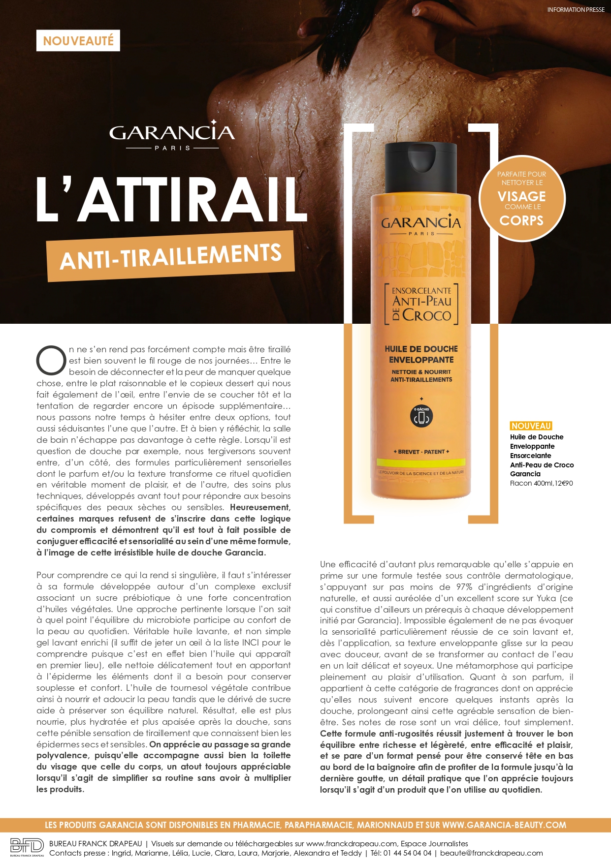 Garancia | Huile de Douche Enveloppante Ensorcelante Anti-Peau de Croco