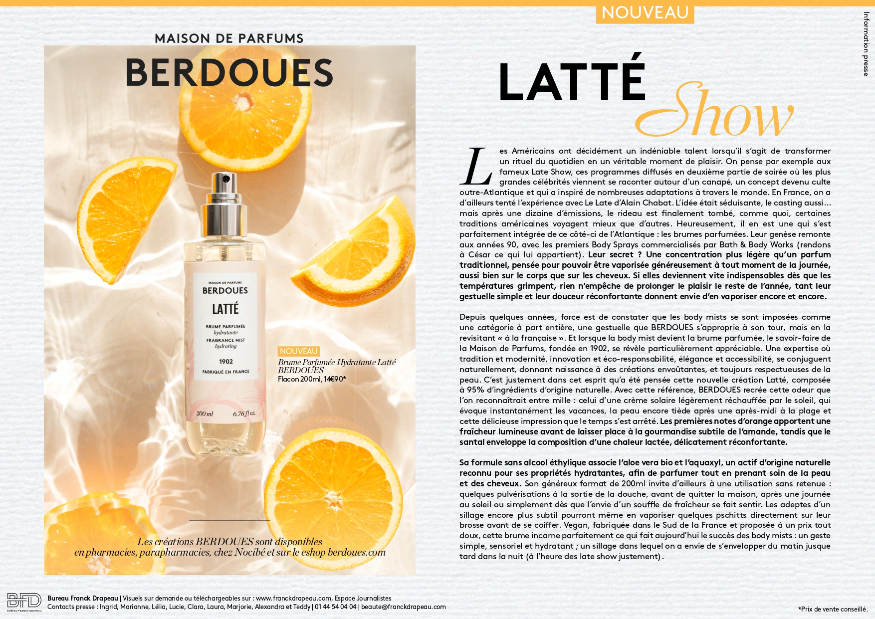 Berdoues| Brume Parfumée Hydratante Latté