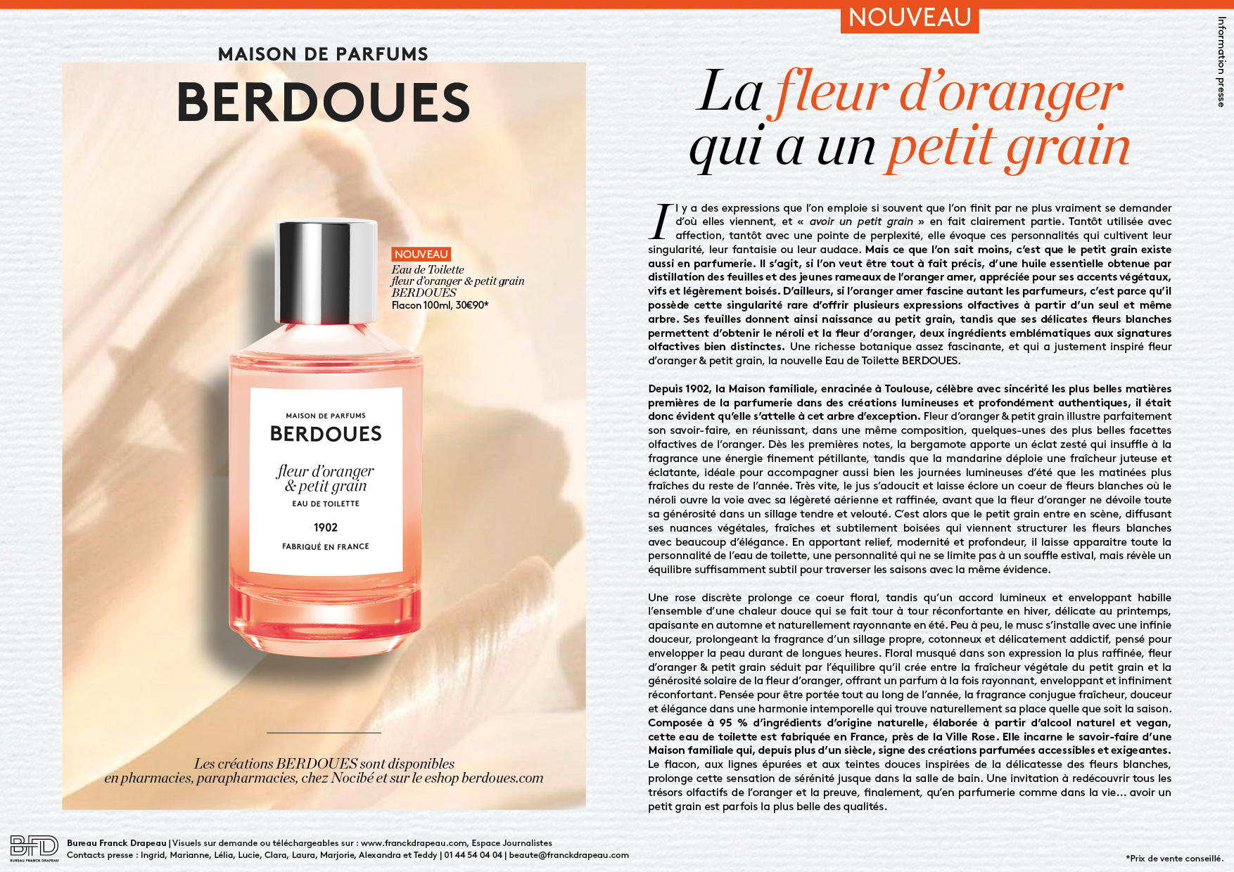 Berdoues | Eau de Toilette fleur d&rsquo;oranger & petit grain